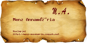 Menz Annamária névjegykártya
